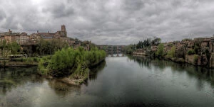 Images Dated 3rd April 2011: Albi old town cathedral and bridge on river Tarn