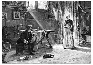 Images Dated 17th August 2019: Albrecht DAOErer painting his wife 15th century