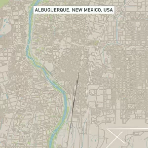 New Mexico Collection: Albuquerque New Mexico US City Street Map