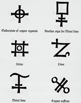Crystal Prints: Alchemical Symbols For Metals