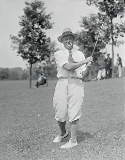 Long Beach Prints: Alex Smith Holding Golf Club on Course