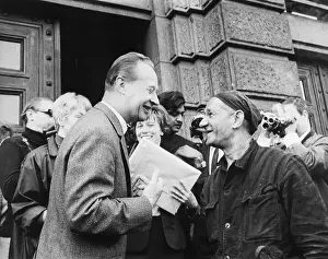 Czechoslovakian Prints: Alexander Dubcek with Supporter