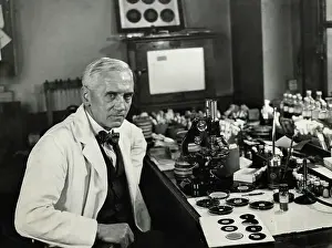 Alexander Fleming Working in Laboratory