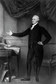 Alexander Hamilton Prints: Alexander Hamilton Posing in Office