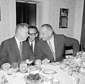 Luncheon Prints: Alexei Kosygin And Lyndon Johnson Smilin