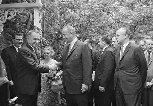 Alexi Kosygin and Lyndon Johnson Shaking Hands