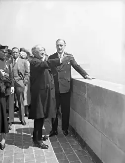 Governor Prints: Alfred E. Smith with Roosevelt at Empire State Building