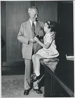 Alfred E. Smith Smiling with Blind Girl
