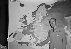 Gruenther Prints: Alfred Gruenther Pointing to a Map