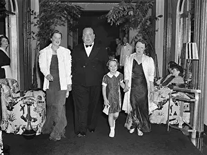 Assistant Prints: Alfred Hitchcock and Family in Hallway