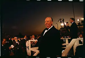 Alfred Hitchcock Standing at Academy Awards Ceremony