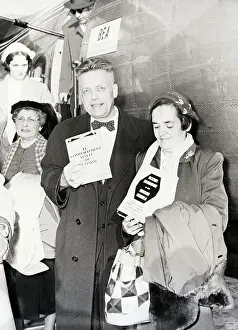 Alfred C Prints: Alfred Kinsey Shown with Wife