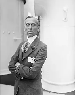 Alfred P Prints: Alfred P. Sloan Standing on Ship