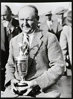 Muirfield Prints: Alfred Perry Holding Trophy