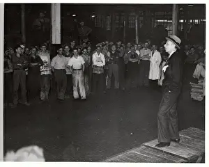Alfred P Prints: Alfred Sloan Addressing Employees