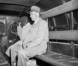 Police Vehicle Prints: Alger Hiss Bound for Jail in Federal Van