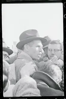 Alger Hiss Speaking to Newsmen