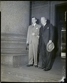 Law Court Prints: Alger Hiss W/Attorney At Federal Court