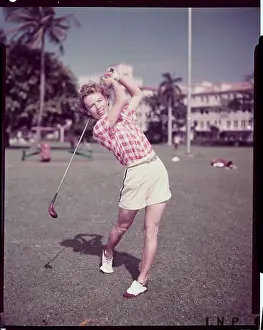 Alice Bauer Prints: Alice Bauer Golfing