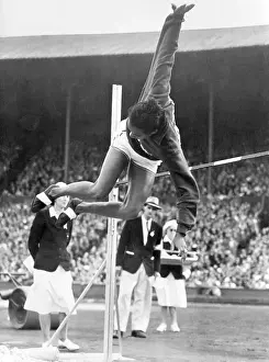 Alice Coachman Competing in Olympic High Jump Event