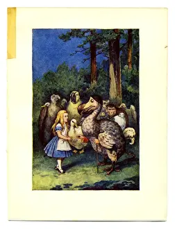 Little Girls Prints: Alice and Dodo illustration, (Alices Adventures in Wonderland)