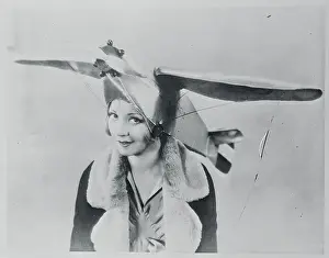 Alice White Wearing a Plane Hat