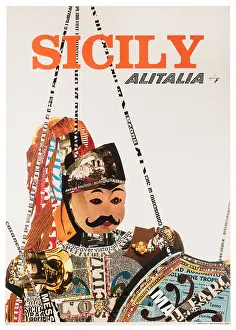 Alitalia Sicilian Soldier Poster