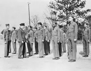 Tuskegee Prints: All Black Flight Squad Getting Inspected