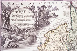 Images Dated 2nd September 2005: Allegorical Cartouche for Corsica