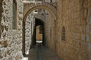 Quarter Gallery: An alley in the Jewish Quarter of Old Jerusalem