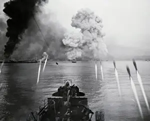 Attacking Prints: Allied Landing Craft Launches Rockets