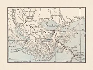 Alluvial land of the Mississippi mouth with New Orleans, 1893