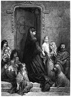Almsgiving by Gustave Dore - 19th Century