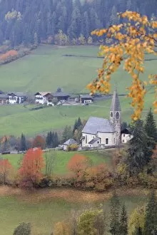 Images Dated 18th October 2015: Alpine church at fall St. Magdalena Funes Valley