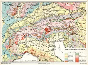 Images Dated 27th March 2017: Alps Geological Map 1895