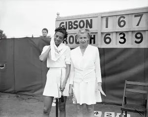 Scoreboard Prints: Althea Gibson Posing with Louise Brough