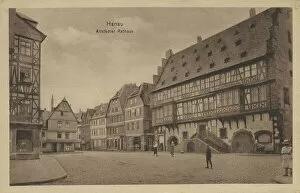 City Portrait Collection: Altstaedter Rathaus in Hanau, Hesse, Germany, postcard with text, view around ca 1910, historical