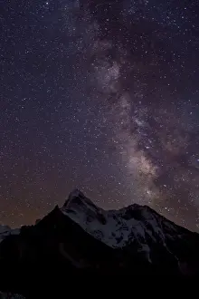Milky Way Prints: Ama Dablam mountain peak and milky way, Everest region