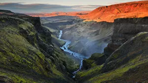 The amazing HA┬íifoss Waterfall and the beautiful Waterfalls in FossA┬í River in Iceland