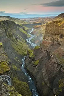 Fred Concha Photography Prints: The amazing HAaifoss Waterfall and the beautiful Waterfalls in FossAa River in Iceland