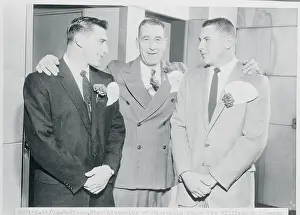 Madison Prints: Ameche Standing with Coach And Tackle