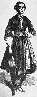 Bloomers Prints: Amelia Bloomer Wearing Her Creation