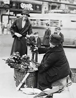 Amelia Earhart Buying Flowers