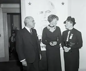 Lehman Prints: Amelia Earhart with Herbert Lehman and Caroline O'Day