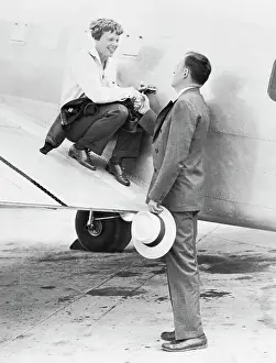 Farewell Prints: Amelia Earhart and Husband George Putnam Saying Goodbye