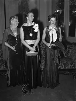 Amelia Earhart Posing with Eleanor and Mrs. James Roosevelt