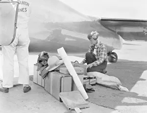 Amelia Earhart Preparing for Flight