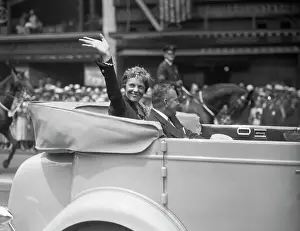 Broadway Prints: Amelia Earhart Waving During Parade