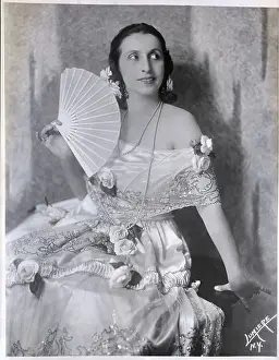 Amelita Galli-Curci Holding Fan