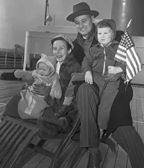 Kennan Prints: American Ambassador to USSR and Family on Ship's Deck